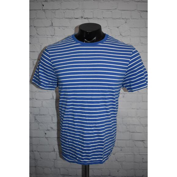 J Crew Shirt Mens Size XL Cotton Blue Striped Short Sleeve - Picture 2 of 5